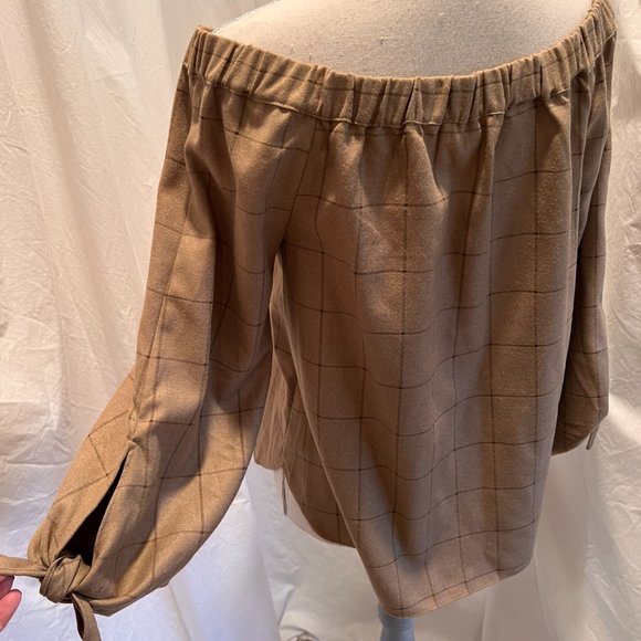 Sugar + Lips brown plaid blouse - Picture 6 of 11